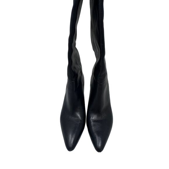 Raye Elo x Revolve Black Leather Boots Clear Heel size 9 - Picture 14 of 15